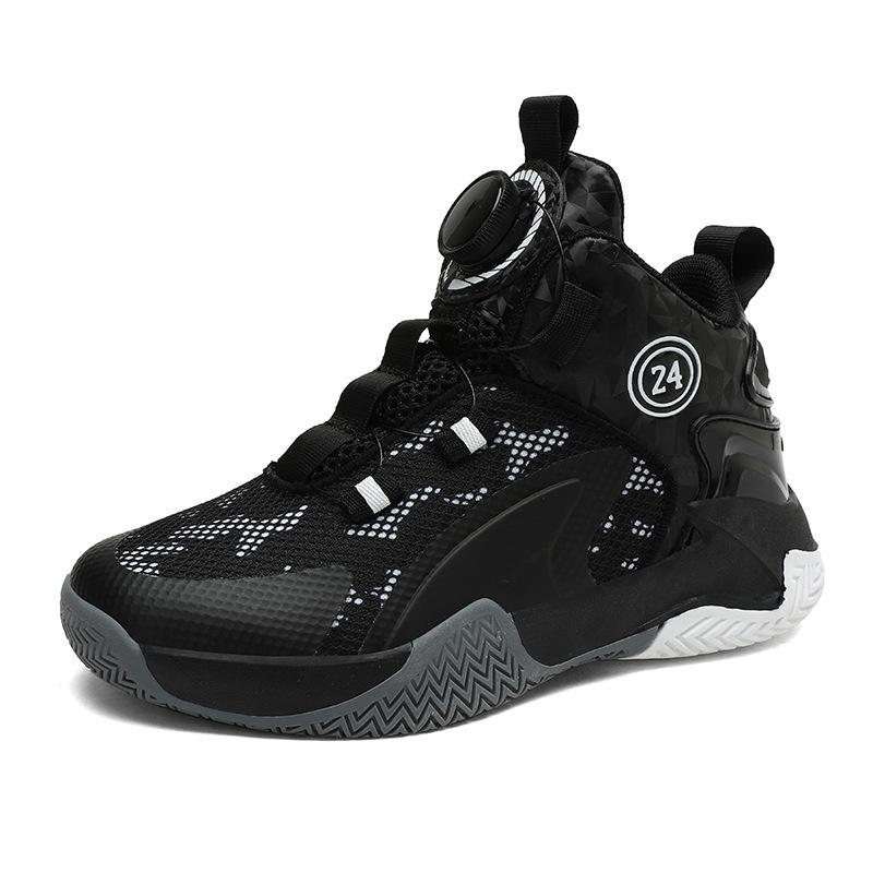 Classmates Boys Basketball Shoes Children's Rotating Button Sneakers Mesh Boys Sneakers Elementary School Running Shoes
