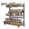 Portaspezie Robusto Rastrelliera da Cucina in Acciaio al Carbonio 2/3 Livelli Organizer da Banco per Condimenti Organizzatore Portabottiglie Multi-Livello per Spezie