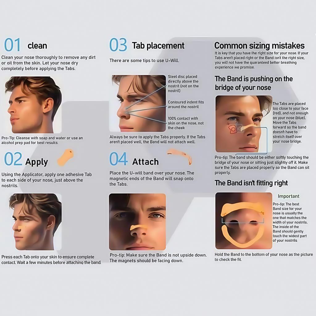 Breathing Nasal Strip Starter Kit – Boost Oxygen, Reduce Snoring, Improve Sleep. Sweat-Resistant, Skin-Safe, Extra Strength