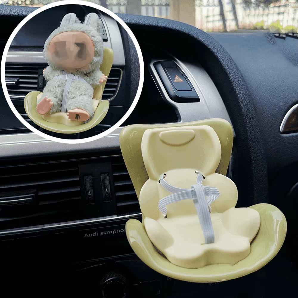 Asiento de Seguridad para Muñeca de Coche para Labubu 17-19cm Modelo de Silla de Dibujos Animados Decoración de Salida de Asiento de Coche para Muñeca Labubu Accesorios para Coche Interior