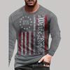 Vintage Men's T Shirt Long Sleeve Fall Tops Broken Flag Pattern 3D Printed War T Shirt Oversized Loose Street Sportswear Xs-7Xl