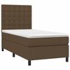 3142076 vidaXL Lit à sommier tapissier avec matelas Marron foncé 100x200 cm