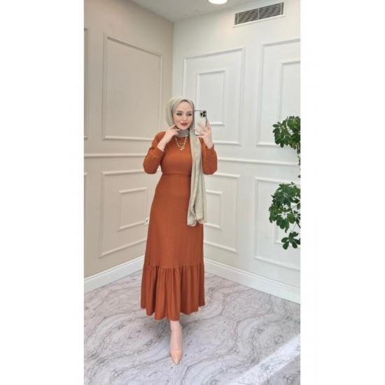 Rochie hijab cu curea detaliată cu fustă de damă