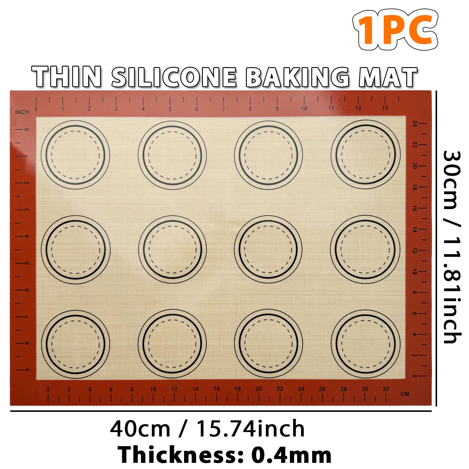 

1-2 шт. Силиконовые коврики для выпечки для духовки, тонкие 0,4 мм 40x30 см, антипригарные многоразовые листы для выпечки с разметкой, для макарон, печенья