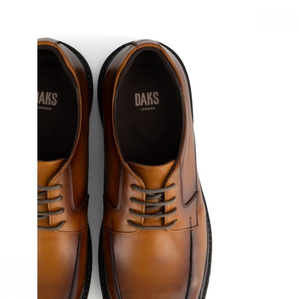 DakS Men S Comfort Clipper U Tip Derby ShoeS Dmx514kh21  Dark Brown 