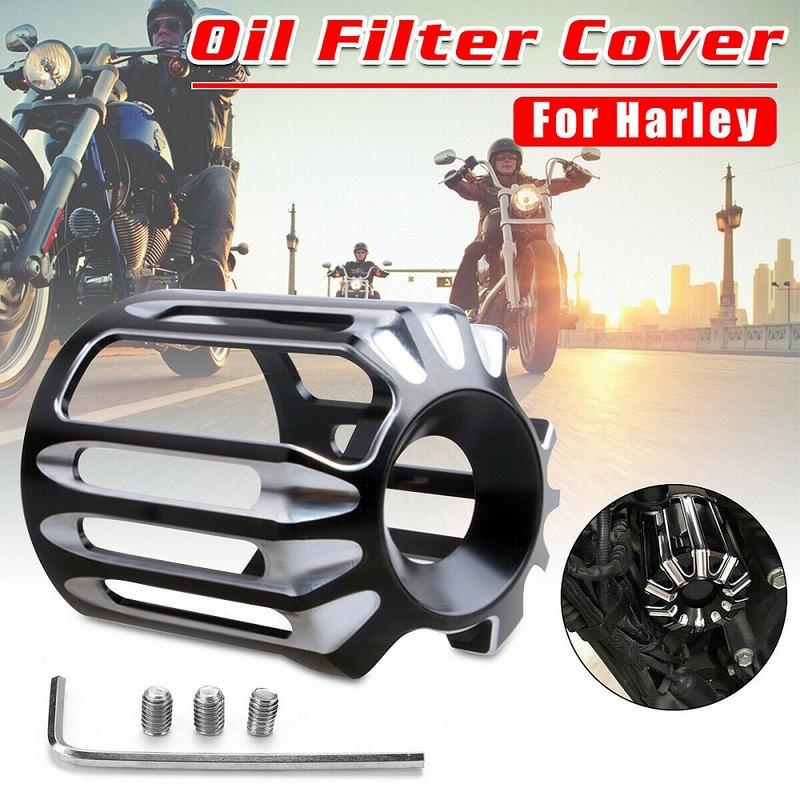 Motorcycle Universal Oil Filter Cover Cap Trim For Harley Dyna Softail Sportster Touring Electra Road Street Glide Road King CVO
