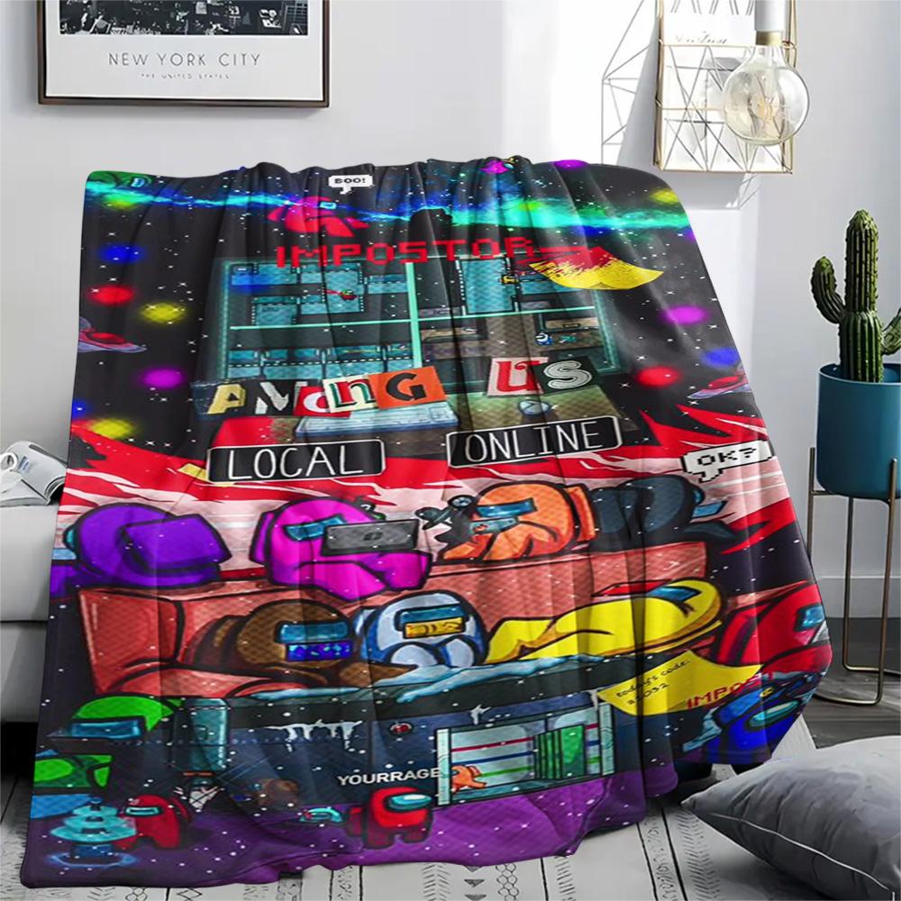 1PC Among Us Patterned Flannel Blanket Suitable For All Seasons for Home Decor Warmth and Comfort Gifts Holiday Present
