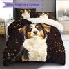 Black Australian Shepherd Pattern Bedding Home Decoration Birthday Gift (1 * duvet cover + 2 * pillowcase, without core)