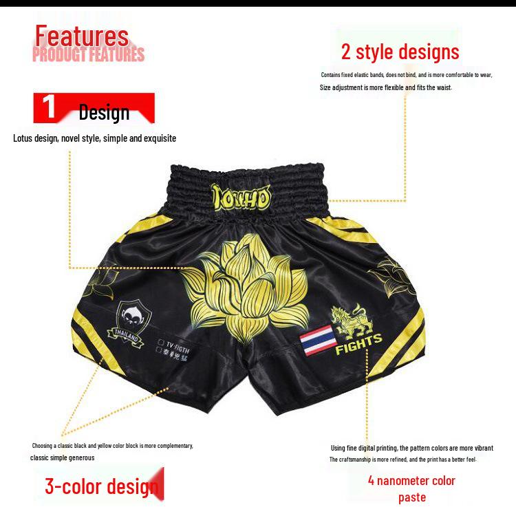 Weiche Monkey Muay Thai Lotus MMA Shorts für Boxen, UFC und Fitnesstraining