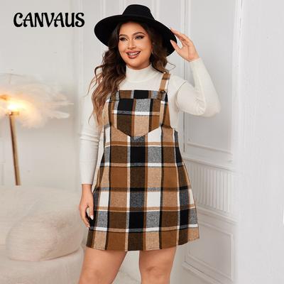 Neues Übergrößen Latzkleid für Damen
