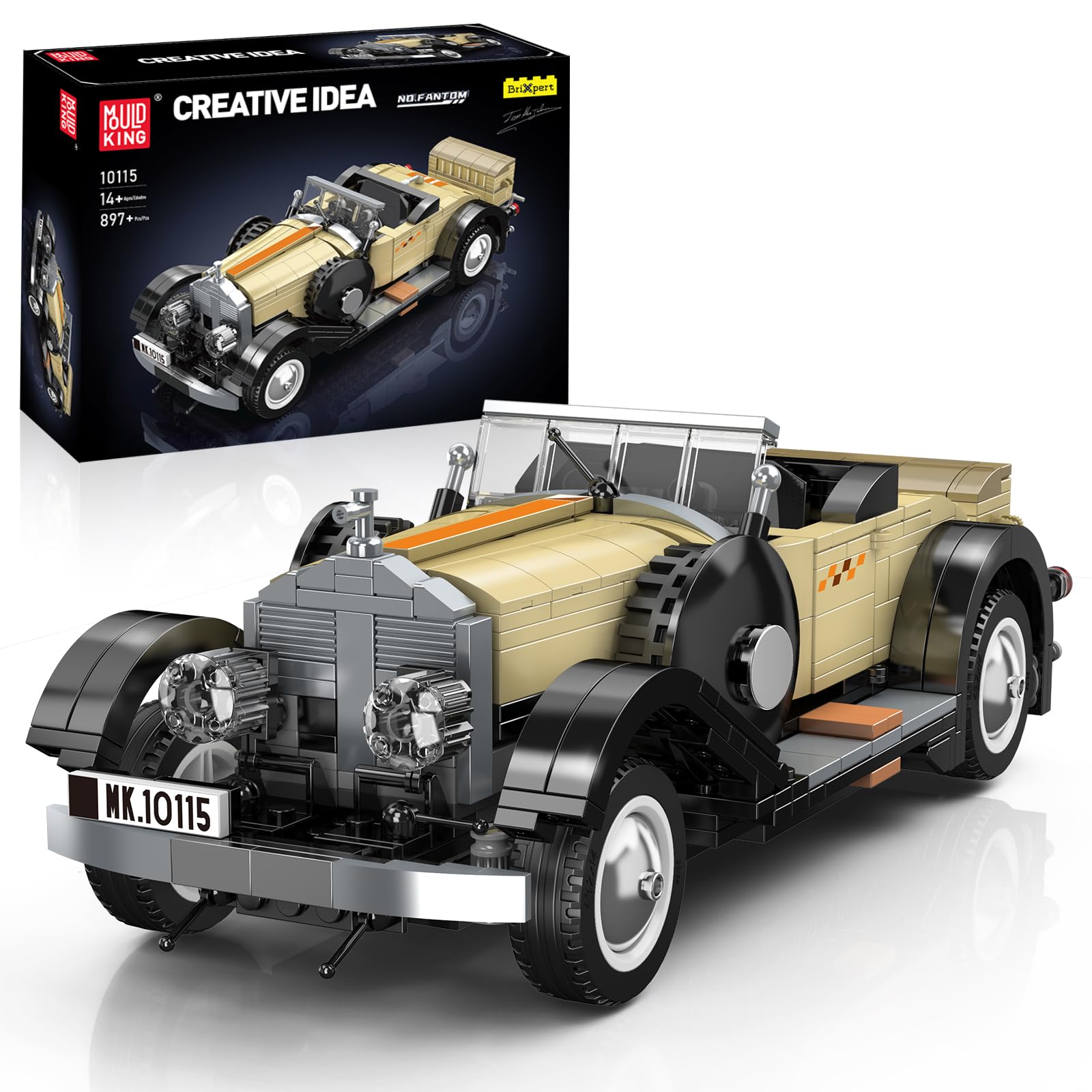 

Mould King 10115 Classic Car Building Blocks MOC Retro Car Model Building Blocks a perfect gift for children and adult collectors ages 8 and up static