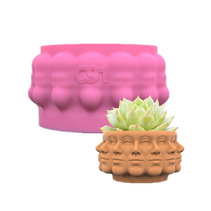 Succulents Flower Pot Resin Silicone Mold Suitable for Diy Garden Concrete Flower Pot Candle Holder Crafts Home Decor