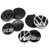FD06-Valve Stems Caps For Volkswagen Polo 2019 2020 2021 2022 2023 2024 1Pc 139mm 110mm Car Logo Front Bonnet Hood Rear Trunk Emblem