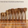 High-Temperature Resistant Acacia Wood Spatula - Non-Stick, No Paint, Long Handle Household Utensil.