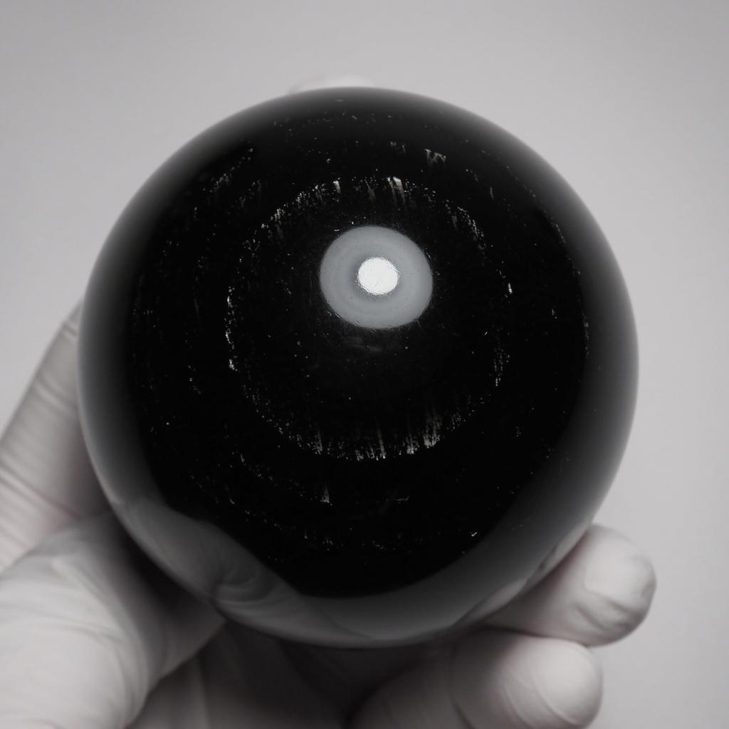 stone Natural Obsidian Sphere 4 of a 292g [N2 Natural] "One Kind" Diameter Approx. 61mm,