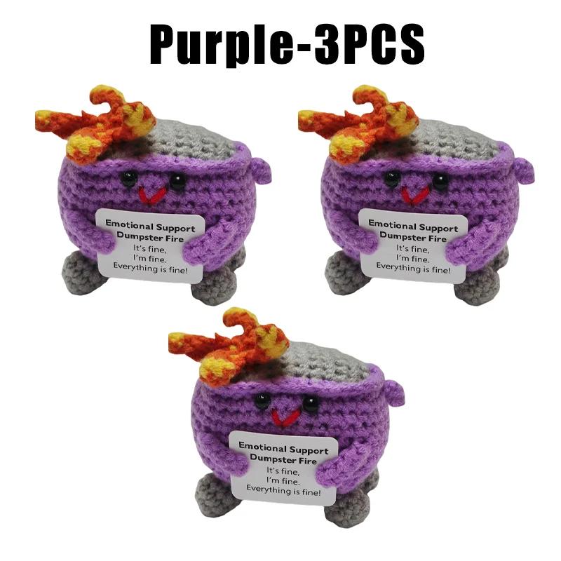 Crochet Dumpster Fire Emotional Support Dumpster Fire Support Coworker Positive Crochet Dumpster Fire Knitting Doll Toy Gifts