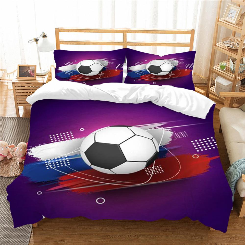 Bedding Cover Suit Football 3D Home Bedclothes Highly Quilt Cover King Queen Size Bedding Fashion Duvet Cover Set