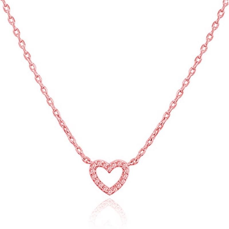 Love Diamond Engraved Necklace - Women's Heart-shaped Pendant Design - Collar Chain - Elegant Necklace - New Style