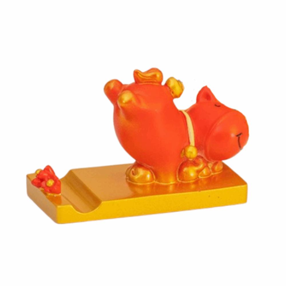 Creative Zodiac Horse Phone Holder Horse Shaped Year of The Horse Horse Mobile Phone Stand Slot Design Resin Craft