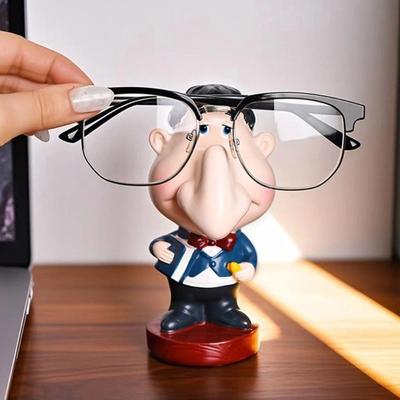 Unique Nose Smile Design Eyeglass Holder Vinyl Decorative Eyeglass Rack Glasses Display Stand Office Desk