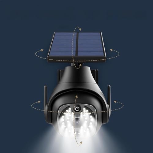 Clearhill Dummy Fake Security Camera and Solar Motion Sensor Light, 2-in-1 Solar Light with Remote Control, Realistic Appearance, Easy Installation, I