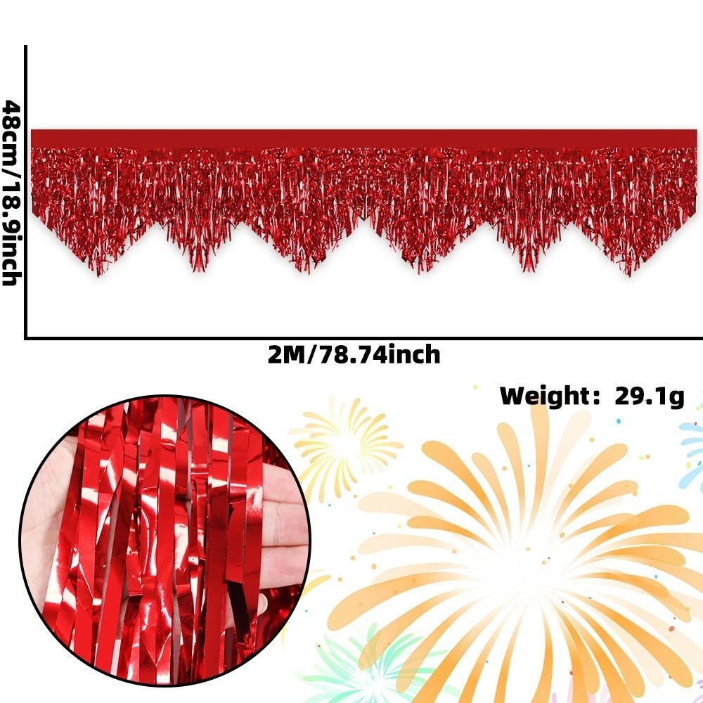 6.56ft Length Metallic Fringe Garland Tinsel Streamers Banner  Stage Party Decoration