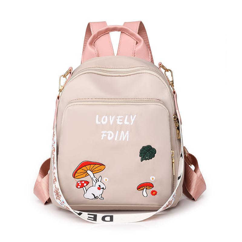 Large Capacity Backpack Women Printed Travel Backpack Embroidered Student Schoolbag