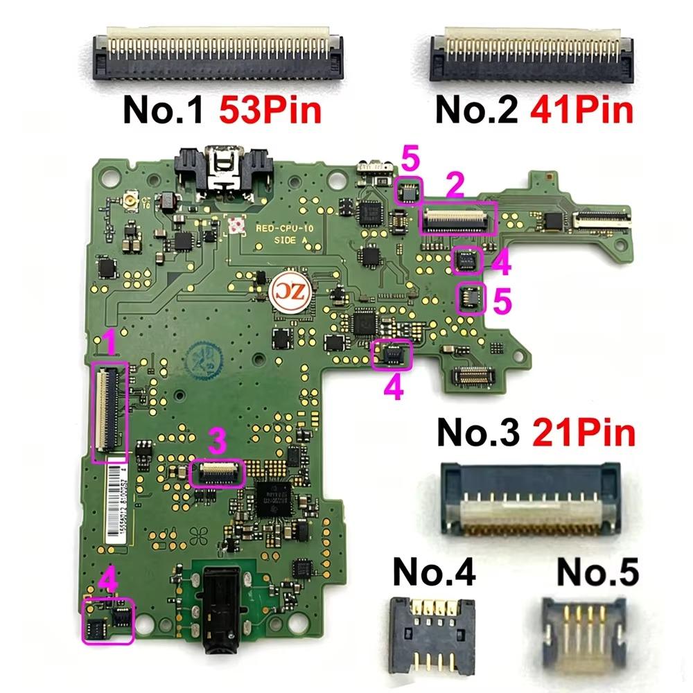 4Pin 21Pin 41Pin 53Pin FPC Female Socket Motherboard LCD Display Screen Flex Cable Clip Ribbon Connector For New 3DS LL XL