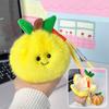 Peelable Fruit Plush Keychain 3.54-Inch Stuffed Toy for Kids Adults Cute Orange Lemon Durian Shape Interactive Stress Relief Toy Bag Backpack