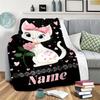 Cat And Flowers Customize Your Name Blanket Warm Comfortable And Soft Blankets Are Suitable For Home Lunch Break Blanket Office Sofa Sofa Gift To