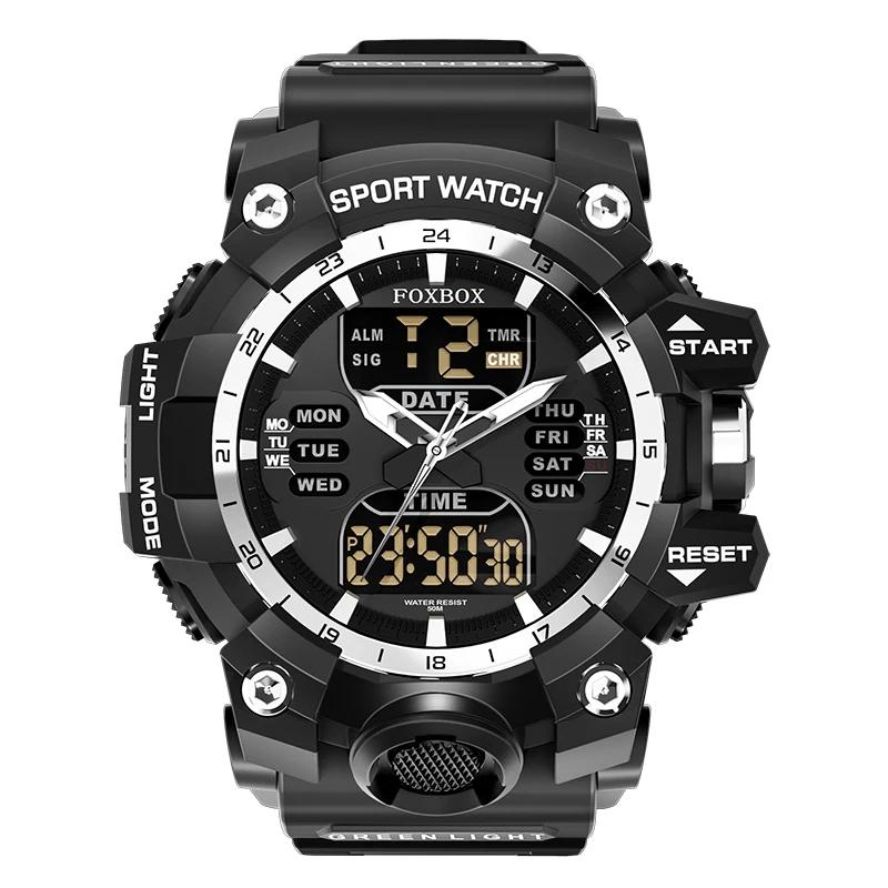 New Military Digital Quartz Men Watch Waterproof Watches For Men Fashion Business Dual Display Watch Men Reloj Hombre чёрный