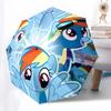 Rainbow Dash, My Little Pony Automatic Opening and Closing, 8 rib Structure Portable Umbrella, Suitable for Men and Women in All Seasons  Pe