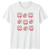 Pink Bow Hearts Book Stack Pattern Unisexs TShirt Coquette Aesthetic Reading