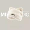 Cute Fluffy Cat Ears Hat Bear Ears Knitted Cap Beanie Hat Winter/Autumn for Women Outdoor Use Keep Warm