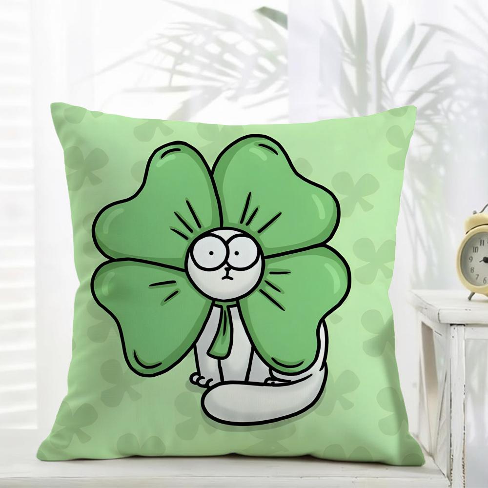 Kawaii SSimons Cat B Cushion Cover Cushion Cover Comfort Daily Washable Linen Soft for Sofa Bed Home Room Decor