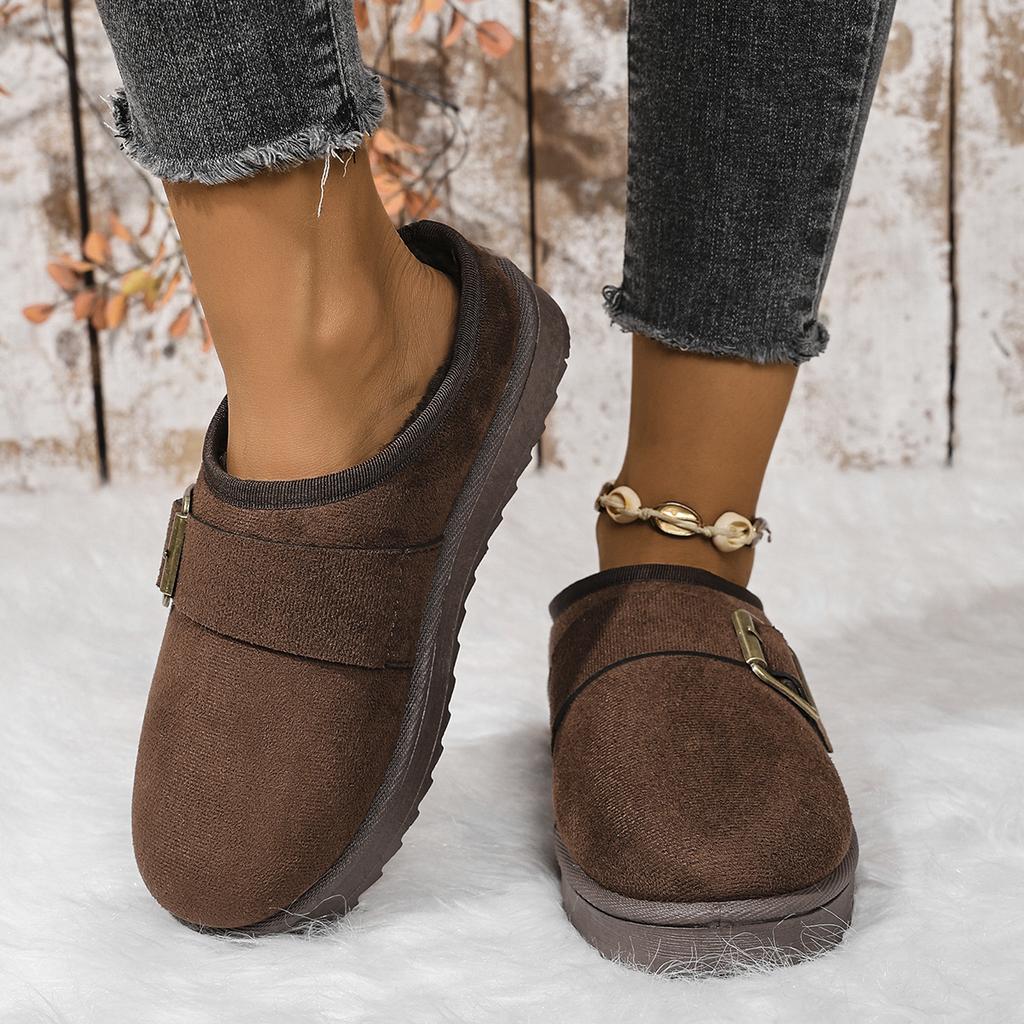 Women Fluffy Slippers for Autumn and Winter Indoor Thick Sole Anti-Slip and Warm Unisex Slippers Winter Snow Boots