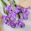 Artificial Iris Flower 2 Heads Faux Silk Flower Bouquet Long Stem Fake Iris Flowers for Floral Arrangements Table Centerpiece Party Wedding Decor