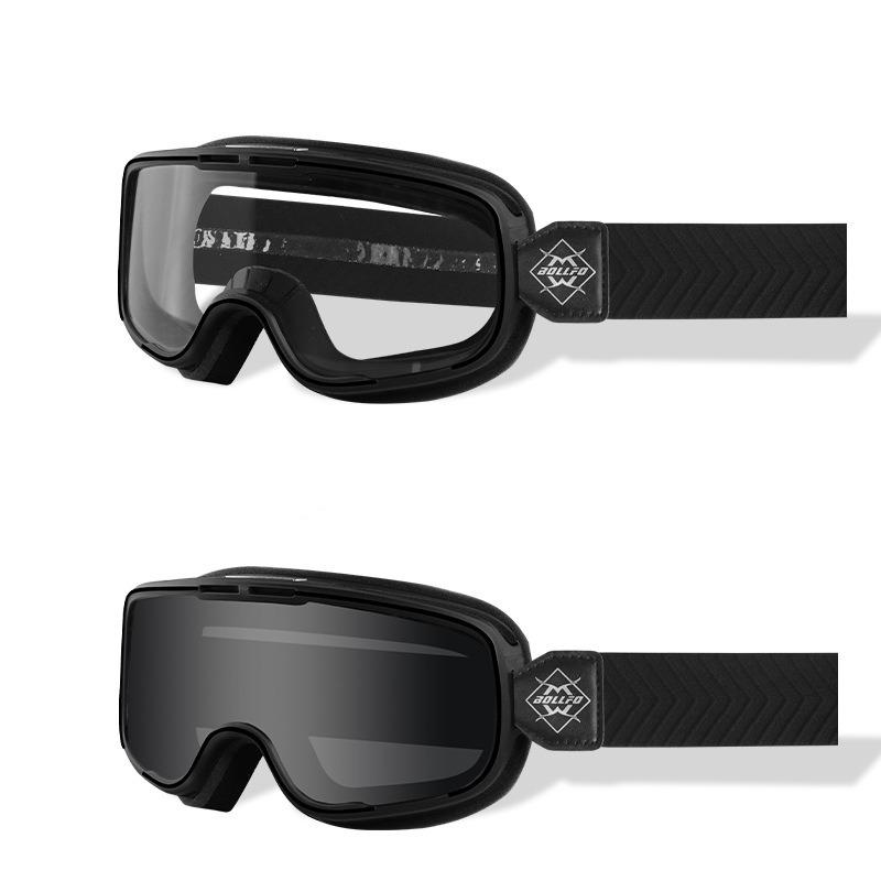 BOLLFO Intelligent Color Changing Motorcycle Goggles Harley Retro Helmet Myopia Riding Goggles Day And Night Universal