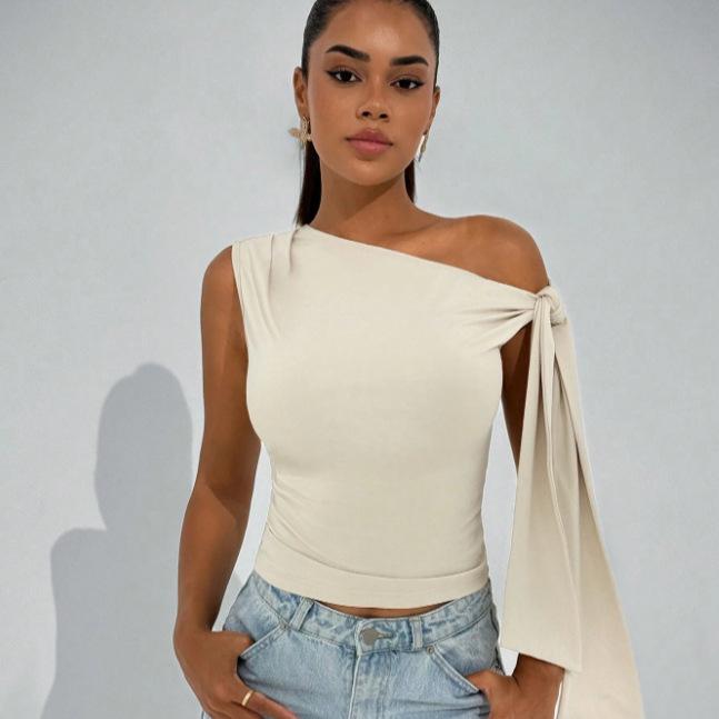 European Style Women Clothing Summer Fashion Slim Fit Solid Color Sleeveless