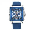 Men's Watch Fashion Square Waterproof Luminous Sports Quartz Watch Multifunctional Chronograph