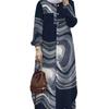 Middle Eastern Women's Long Sleeve Printed Cardigan Robe Dress