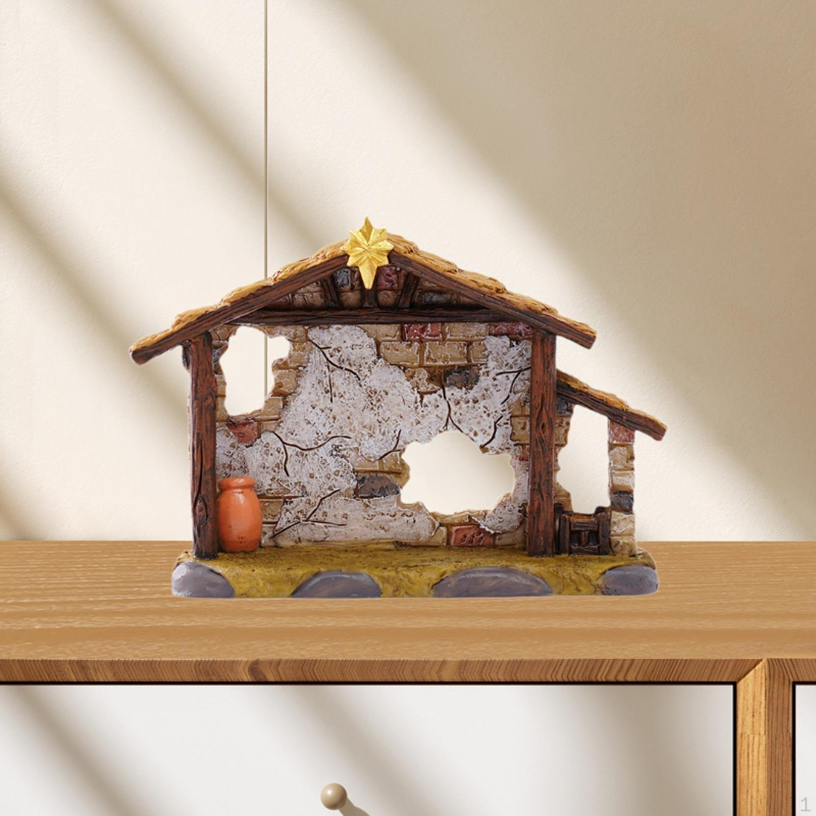 

Nativity Christmas Shed Only Ornament Accessories Lightweight with Vivid Details Gift for Collector