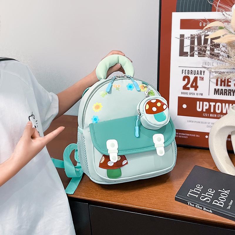 Small Mushroom Childrens Backpack For Preschoolers With Lightweight Nylon Material And Comfortable Straps
