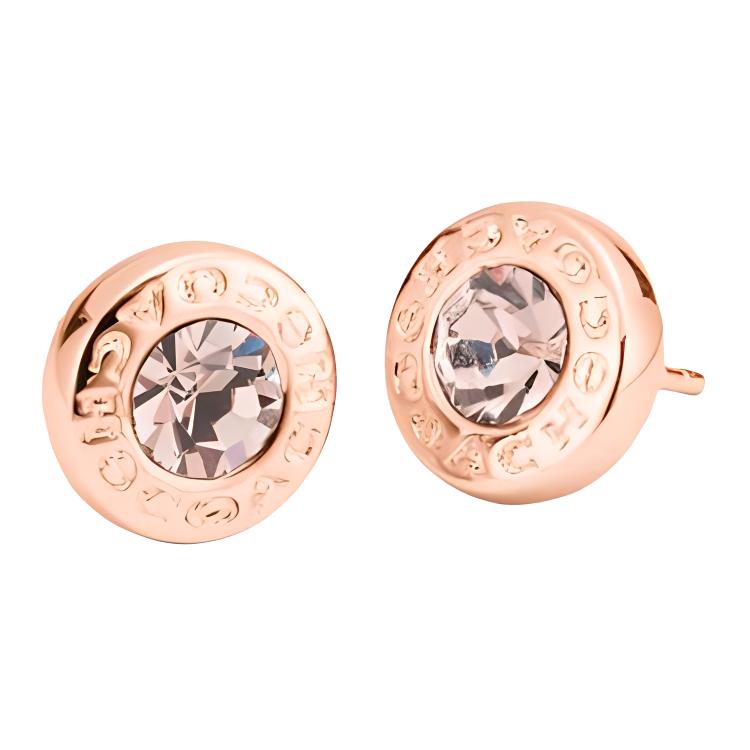 Coach Logo Gold-Plated Earrings Women earrings Rose-Gold F54516-154899 Basic Packaging-Box Not Included,F,Rose Gold