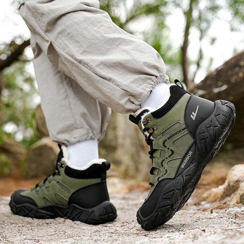 Warrior Fleece Large Cotton Casual Trend Daily Commuting Simple Versatile Martin Boots Men boots Green Black WXP(WZ)-265302M