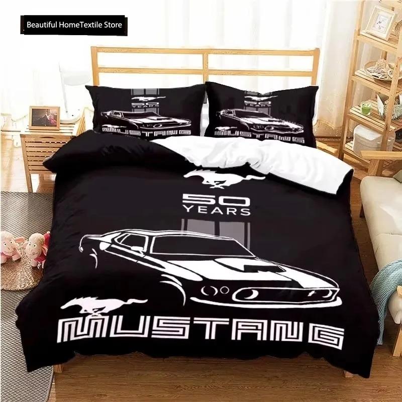 

Comforter Mustang Car Pattern Bedding For Aldult Boys Bed Set Game Comforter Bedding Set Comforter (quilt)-EU Single(135*200cm)3pcs