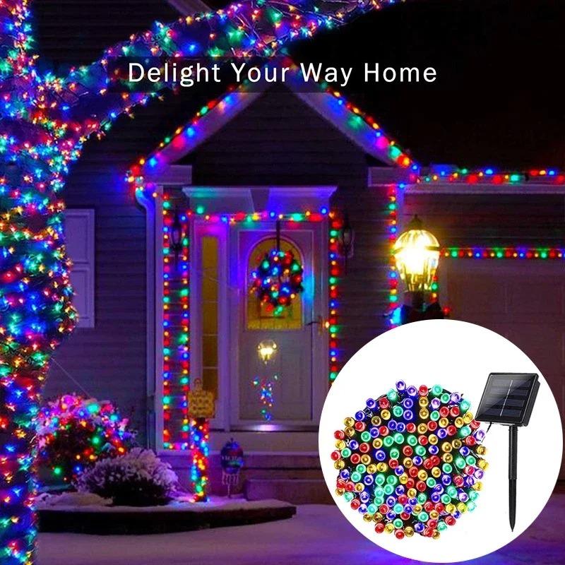 50LED/20LED Solar String Lights Outdoor Waterproof Fairy Lights String 8 Mode for Home Gardens Wedding Party Outdoor Tree Decorations 7m/5m
