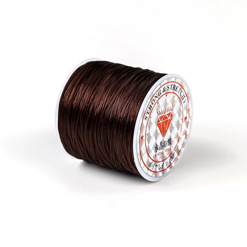 50Meters 0.8mm Elastic Thread Round Crystal Line Nylon Rubber Stretchy Cord Elastic Rope for Jewelry Making Beading Bracelet