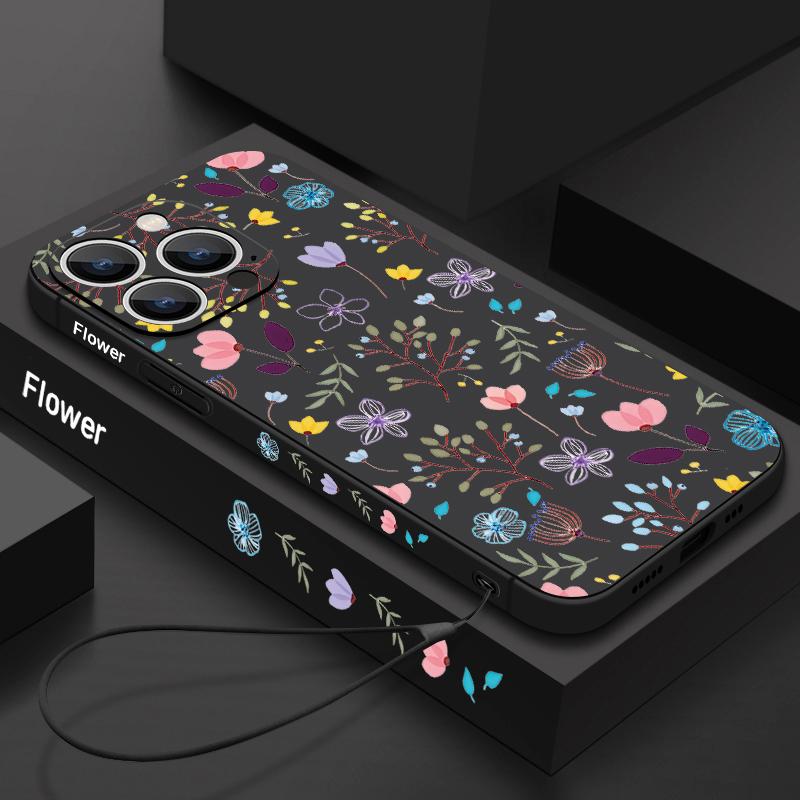 Foral Print Pattern Phone Case For iPhone 16 15 14 13 12 Pro Max 11 16E Magnetic For Magsafe Wireless Charge Soft Silicone Cover