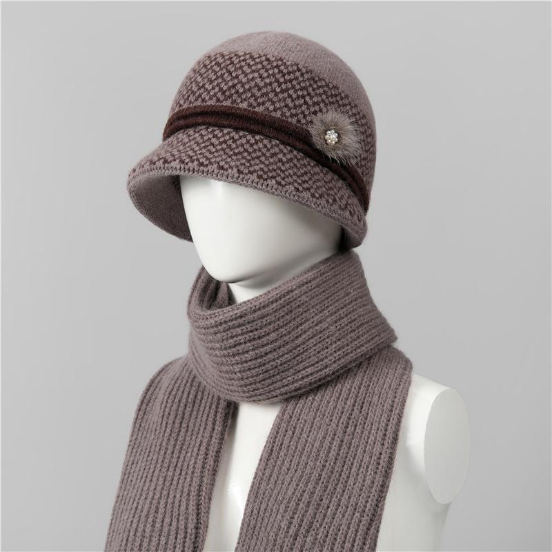 Hat Women'S Season Ear Protection Warm Mom Hat Fleece Thick Ear Protection Grandma Grandma Elderly Cotton Hat
